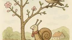 Banc: Un melc se urcă într-un pom